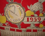Vintage Calender Dish Towel 1959
