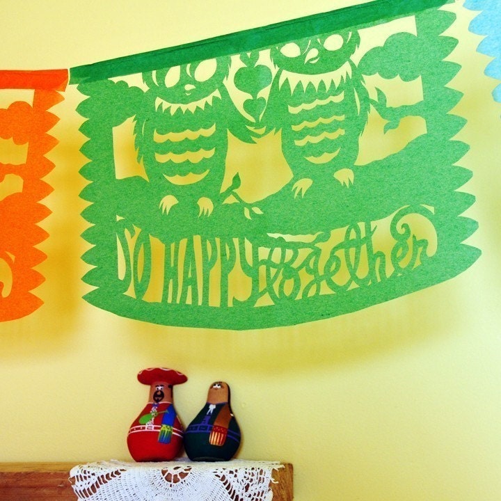 SO HAPPY TOGETHER Custom Color Papel Picado (Mexican cut-paper banners)
