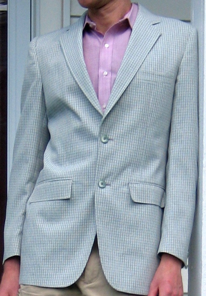 Vintage Town and Country Sage Plaid Sport Coat, Sale