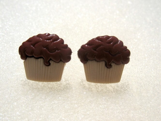 Chocolate Cupcake Post Earrings Nickel Free