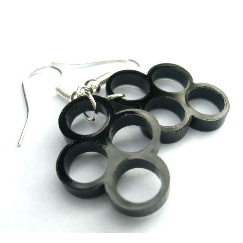 Multiply- proliferating cell earrings in black