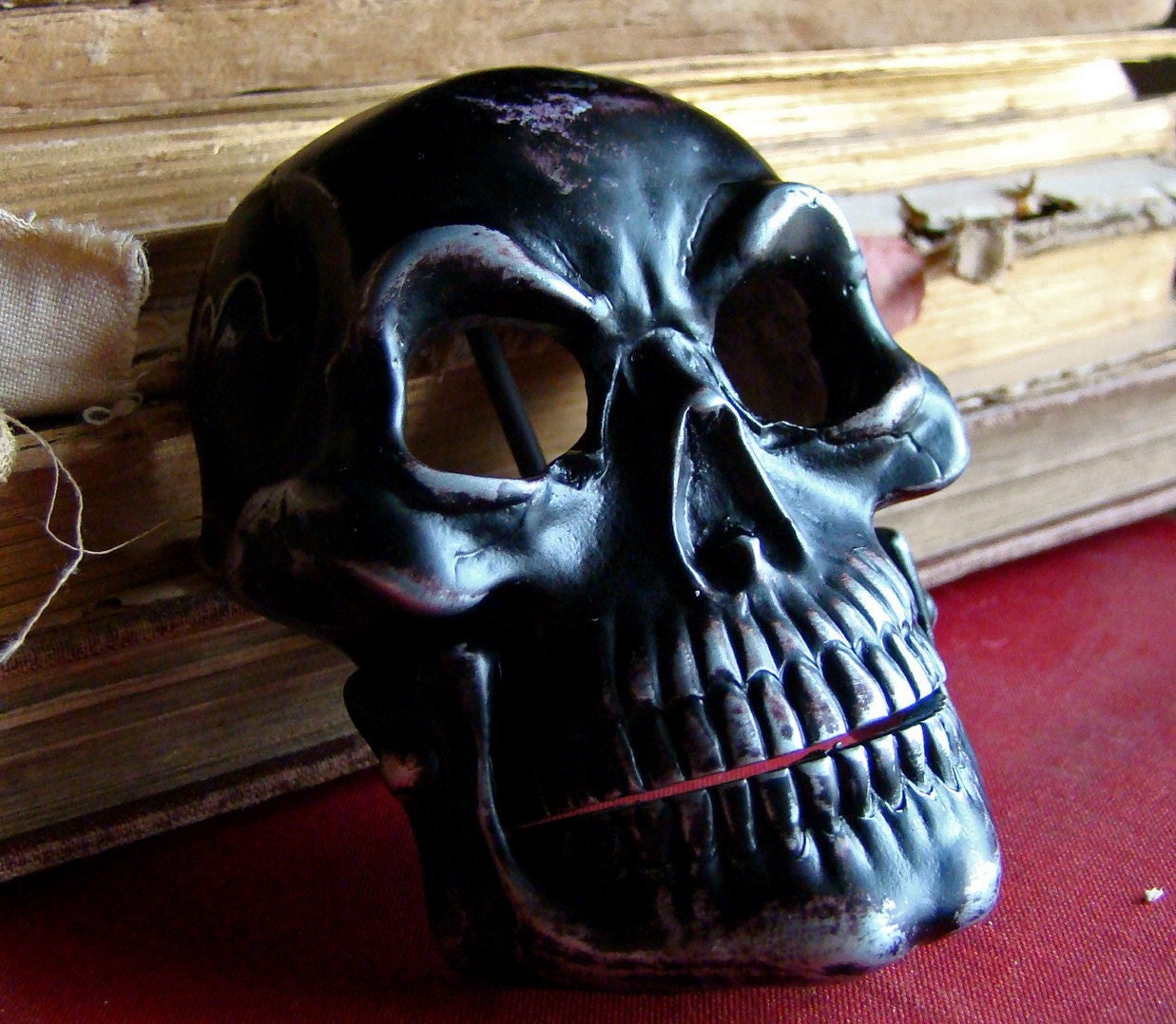 Bones Belt Buckle - Skull Distressed Black 3D Bottle Opener Buckle
