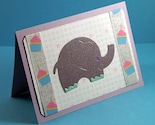 Sparkling Purple Elephant Baby Card