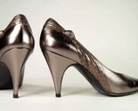 Size 7 Vintage 80s Italian Designer Starlight Spikes Stiletto Pumps with Knot-Bow