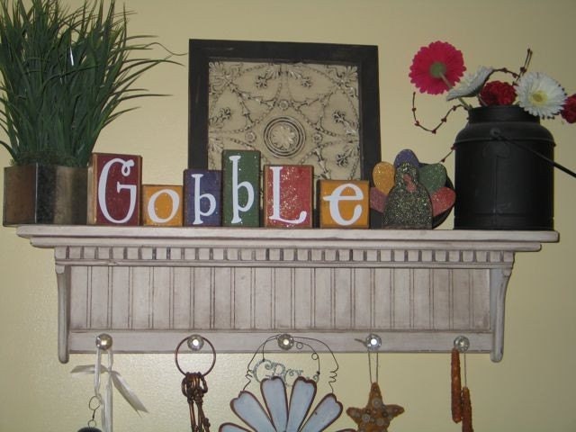 Gobble vinyl chunky block set turkey autumn fall thanksgiving