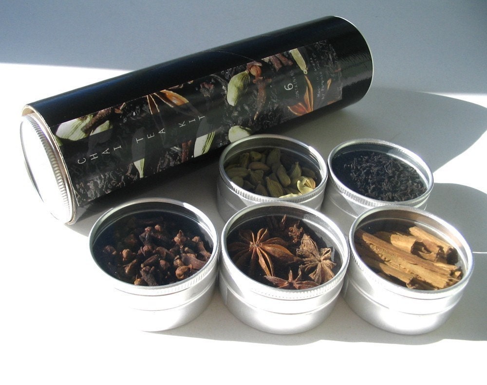 mini chai tea kit. organic spices. perfect idea for a stocking stuffer.