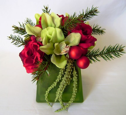 Christmas Silk Flowers - Holiday Orchids and Roses
