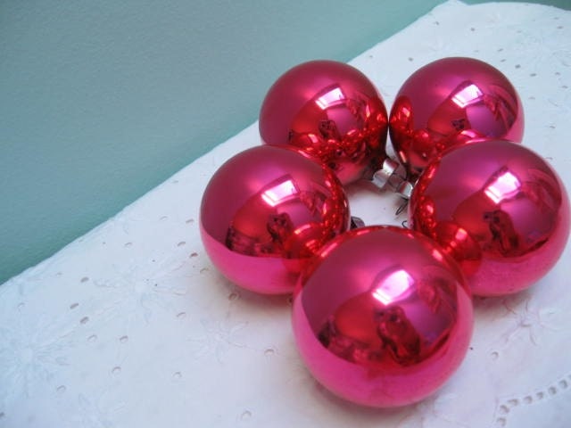 Tickled Pink... Vintage Pink Christmas Ornaments