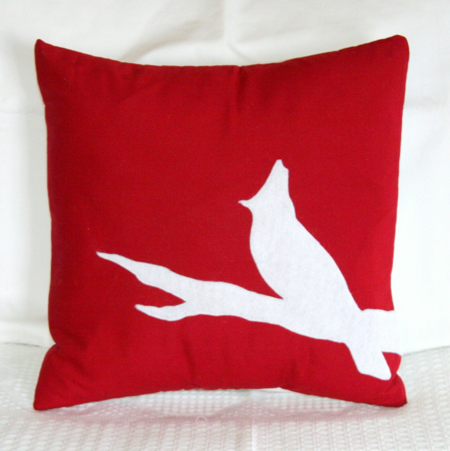 Cardinal Silhouette- Pillow Cover- 14x14 inches- Eco Friendly