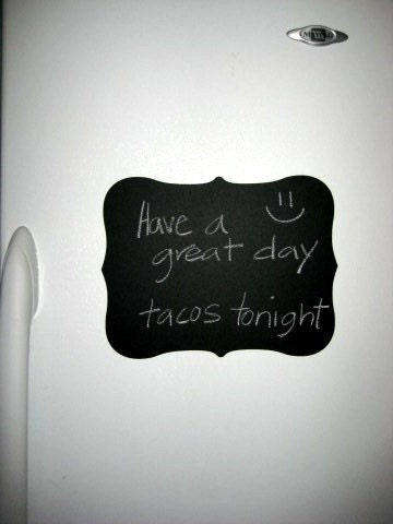 New Chalkboard Vinyl Decal  - You can use regular chalk and write notes.  Perfect for the fridge