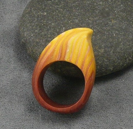 Honey and Molasses Polymer Clay Ring