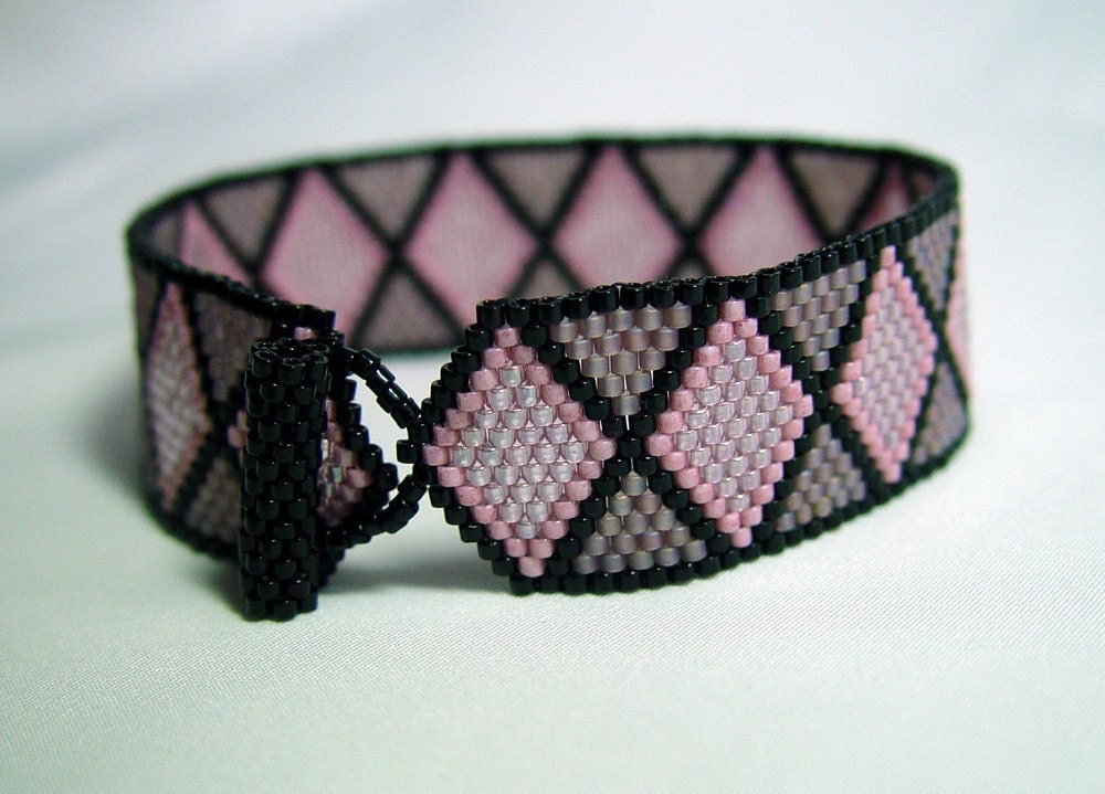 Black and Rose Geometrics Bracelet