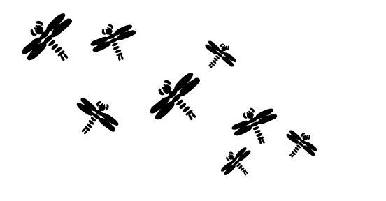 Dragonfly Decals Set of 8 in Vinyl....FREE SHIPPING on vinyl orders of 30.00 or more