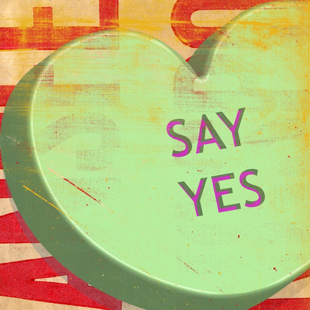 Say Yes Print 5 in x 5 in with Envelope