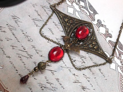 Gothic Victorian Vampire Jewelry Necklace - True Blood Choker - Gothic Halloween Necklace