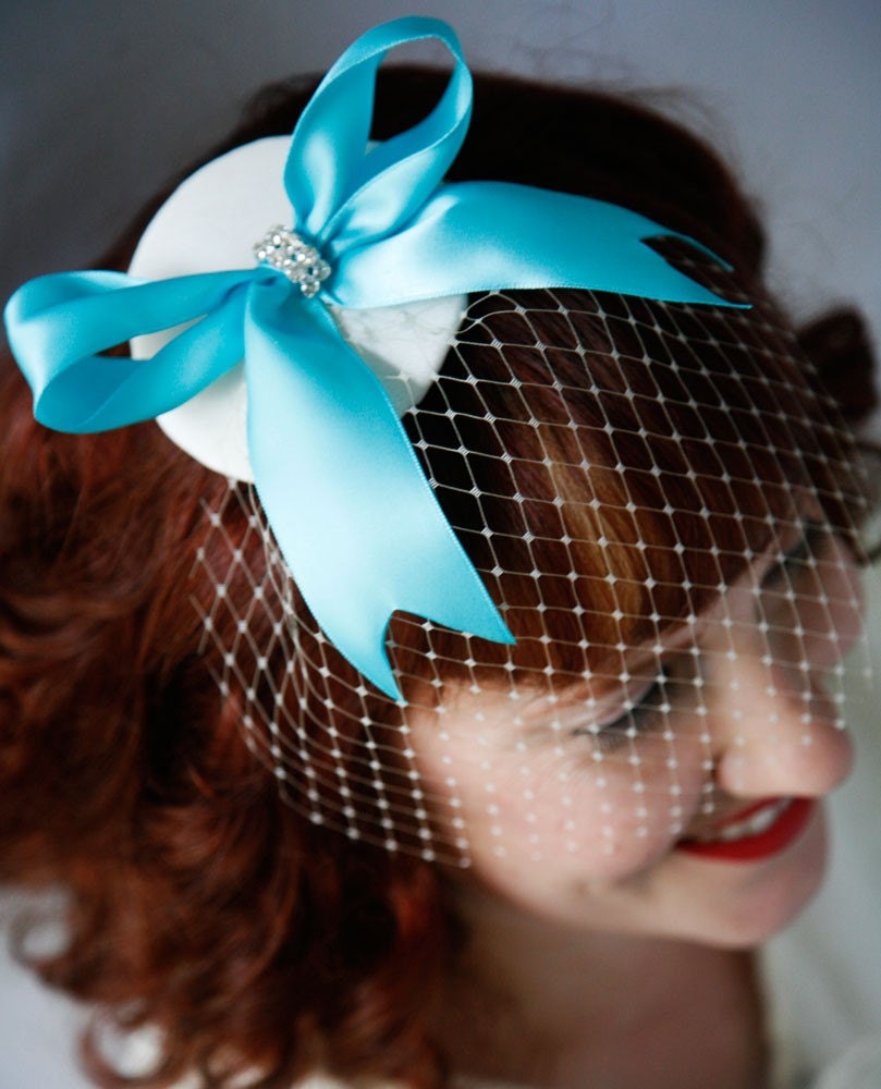 TIFFANY - Blue Fascinator With French Veil