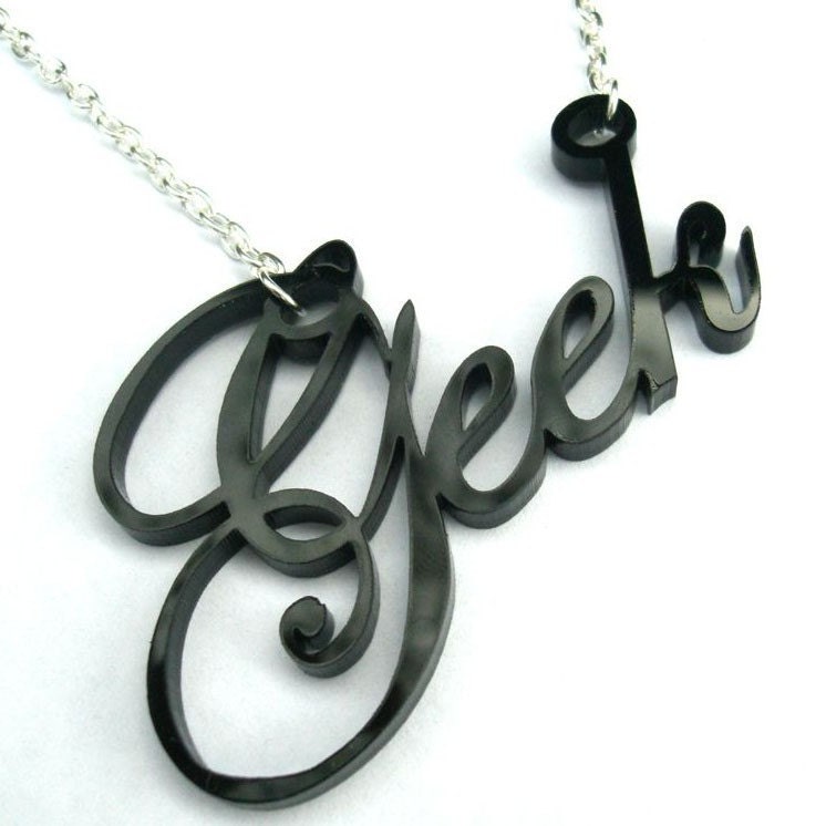 Geek is the New Cool- geek necklace in black