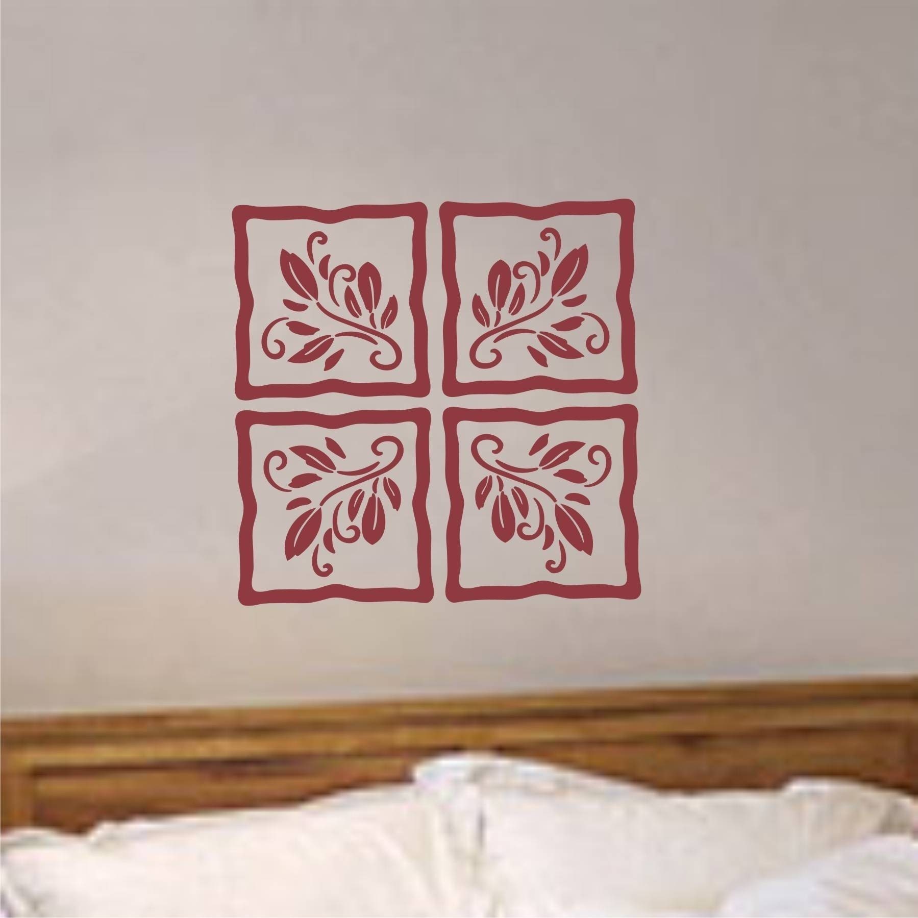 Floral Motif Squares - Vinyl Wall Art Decal Graphic Sticker