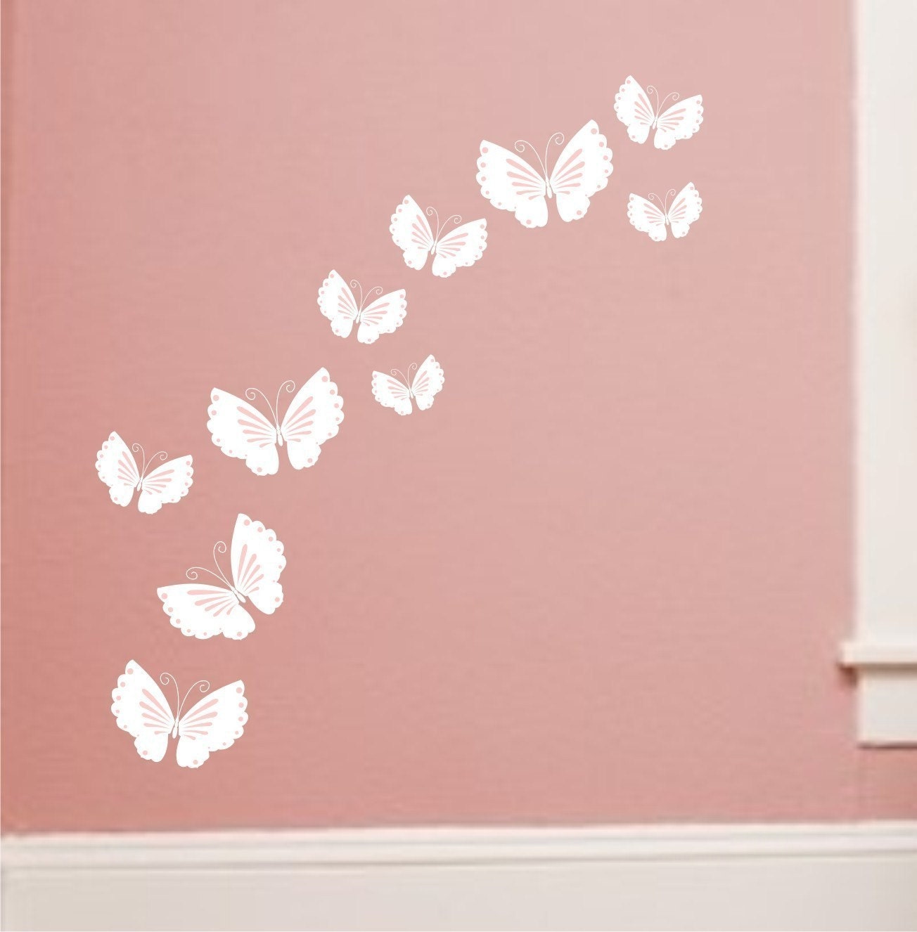 Butterfly Decal set of 12 vinyl wall decals Butterflies in many sizes