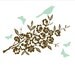 Leaf Branch with Bird and Butterflies wall decal