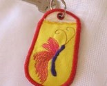 Embroidered Butterfly Keychain, Lip Balm or USB Drive Case, Key Ring, Key Fob, NO SHIPPING CHARGES