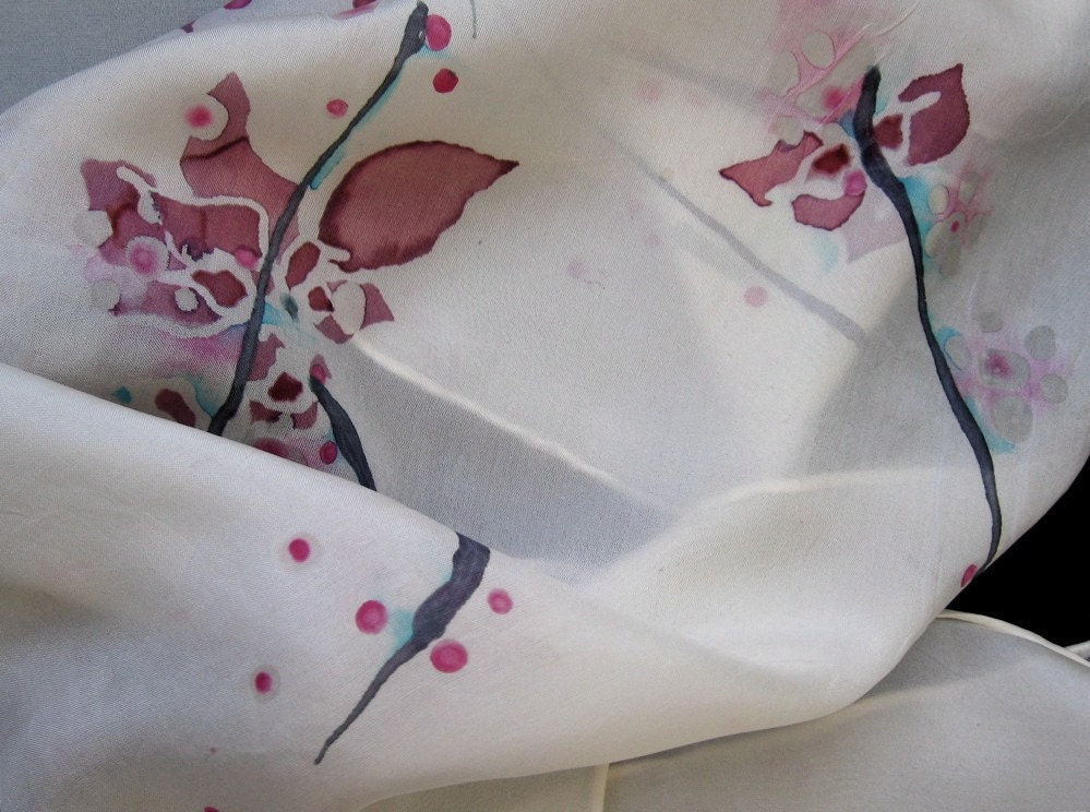 Cherry Blossom silk scarves