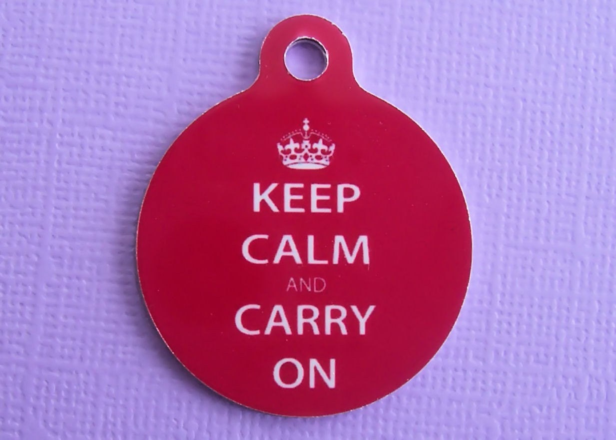 Keep Calm and Carry On Pet ID Tag Custom