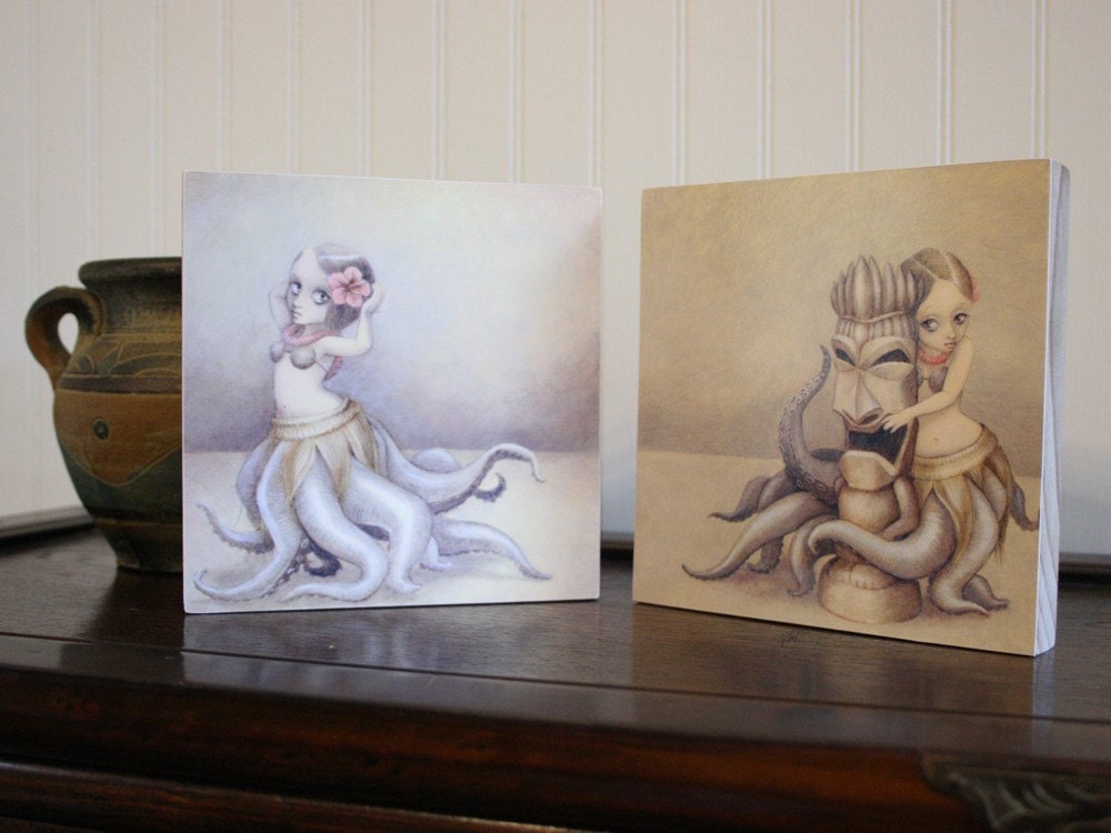 Wood-mounted Print Set - huladollsquidgirls