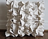 Five Ruffles Pillow Cover in Ivory