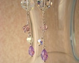 Sarah Crystal Clear AB and Violet with Pear Drop Earrings