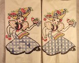 Vintage Kitchen Cloths with Hand Embroidery of Mexican Dancers