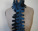 Special edition two sided felted scarf in blue and dark dark grey