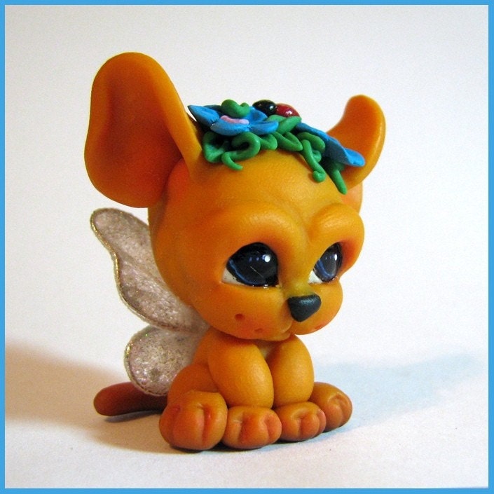 Chibi Kitten                                                     Cat with Wings                                                     Critter Chibitude                                                     Figurine Polymer                                                     Clay Hand Made OOAK