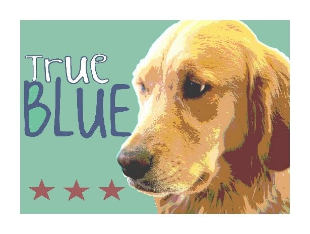 GOLDEN RETRIEVER ART CARD Signed Dog Print CUTE GOLDEN LAB Fun DOG 