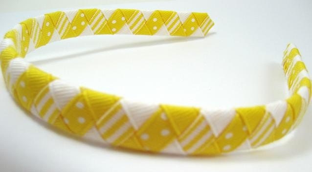 Beautiful Yellow Ribbon Woven Headband 