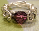 Sterling Silver wrapped multi faceted Purple Czech - Size 5.5