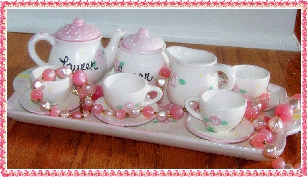 The Original Personalized by You Childrens Tea Set Fit for A Little Princess  Custom