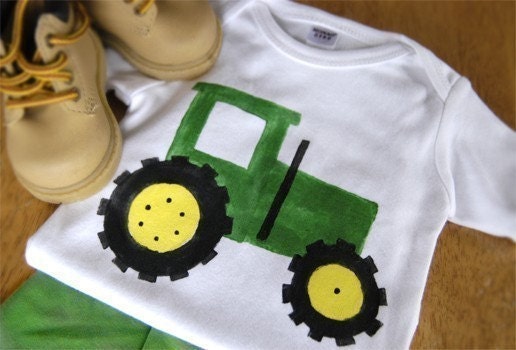 John Deere Tractor Long Sleeve Onesie or T-Shirt