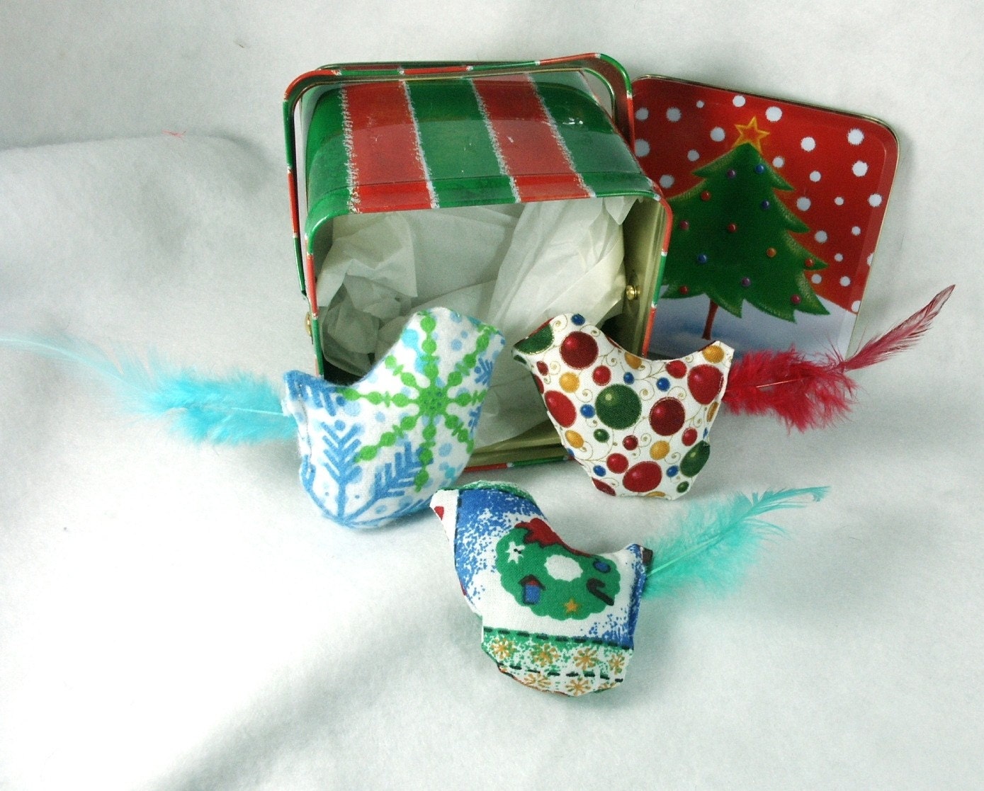 Christmas Catnip Bird Cat Toy Set