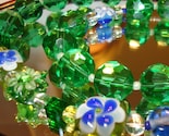 When Spring comes.... Green and blue crystal necklace