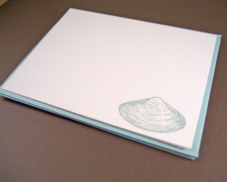 Shells - assorted set of 4 flat handmade cards