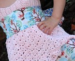 Custom Boutique Crocheted Spring Top in Pink with Matching Sash and Buttons