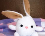 White (and brown) stuffed plush bunny by megan stringfellow