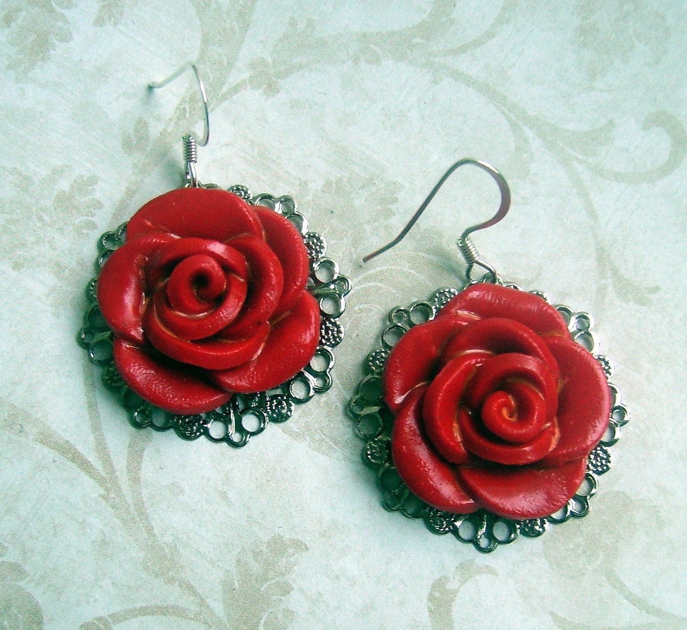 Scarlet Rose Earrings