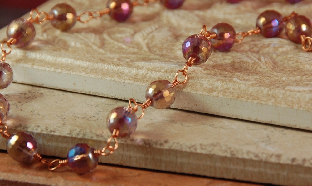 Pale Purple Faceted Czech Glass Necklace