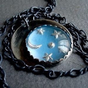 Les Etoiles. Starry Night Pendant on a chain.