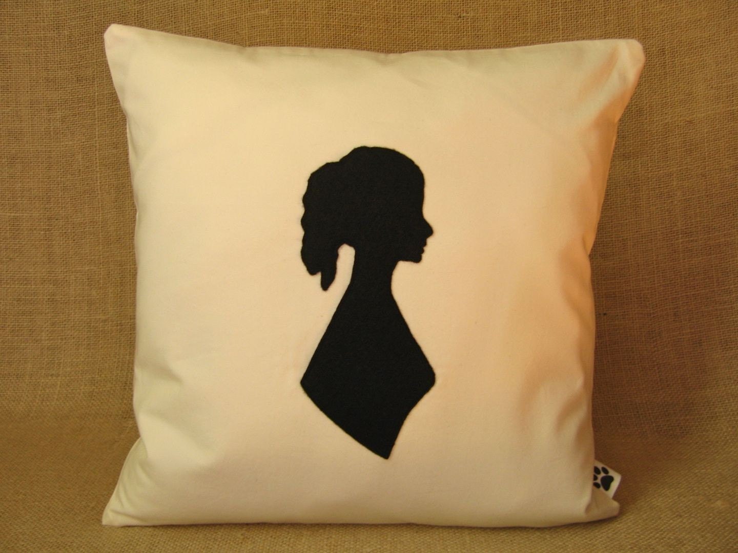 Emily Bronte Silhouette Pillow Cover