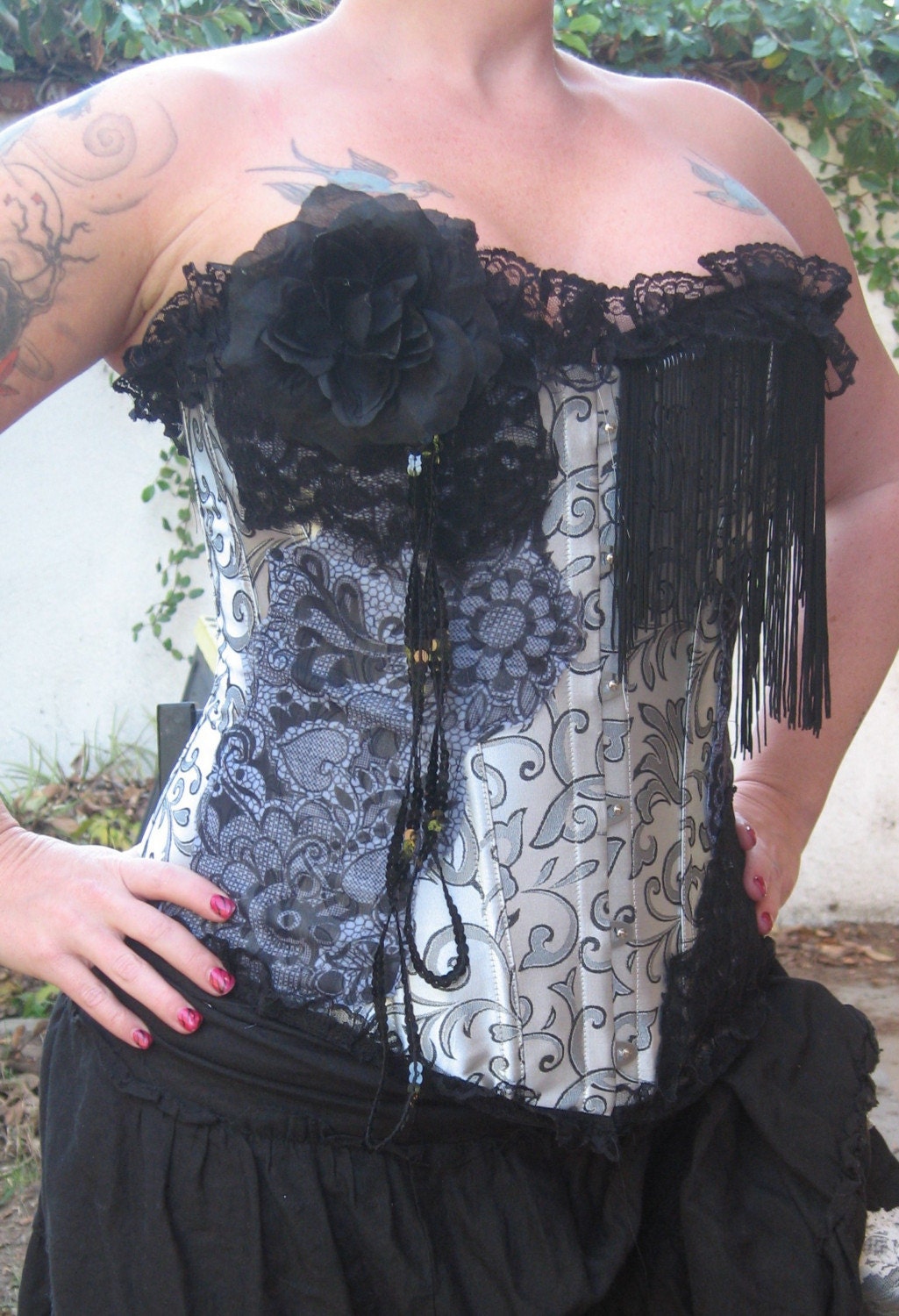 Midnight Burlesque Upcycled Corset