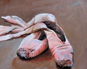 Ballet Shoes - Original Acrylic Painting - 12 x 12 on 1.5 inch gallery wrapped canvas