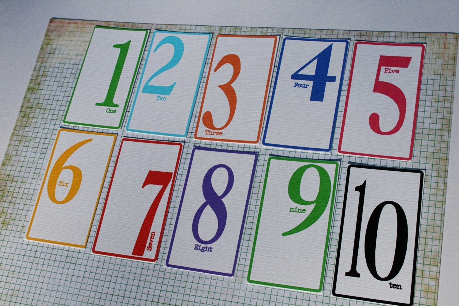 Colorful Number tags 1-10